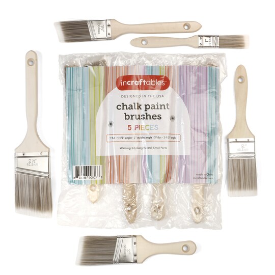 Incraftables; Incraftables Chalk Paint Brush Set, 5Pc Natural Bristle Wax Brushes for Furniture, Décor & Crafts for Canvas, Rocks, Wood, Glass, Classroom Art & DIY Crafts. DIY Craft Supplies. Creative Craft Kit; Category:Paint Brushes; Image:1